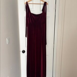 Elegant Burgundy Velvet Dress